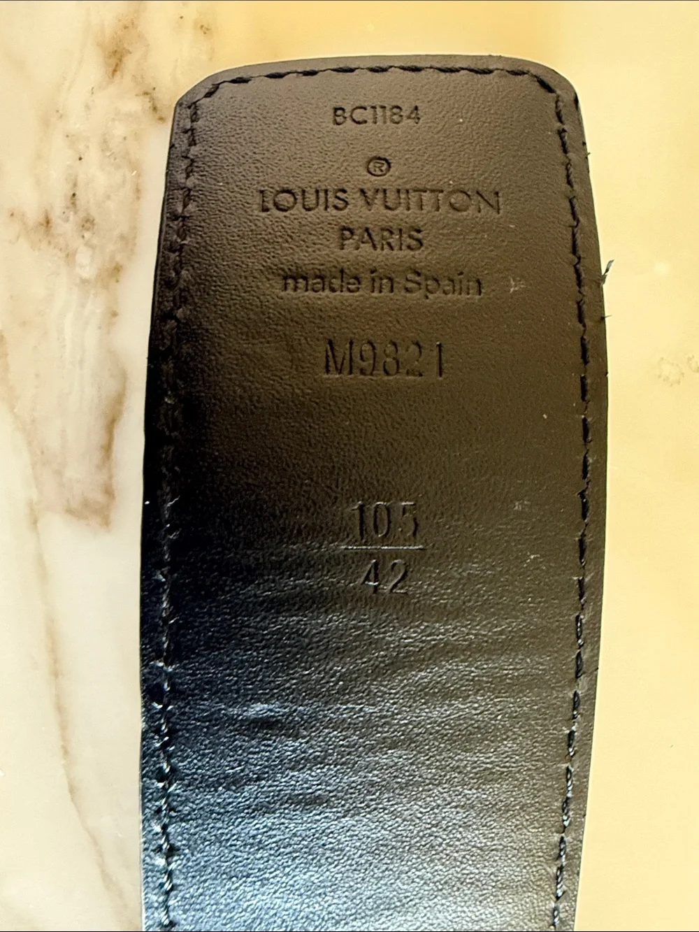 Authentic Gucci Dark Brown Logo Stamped Belt